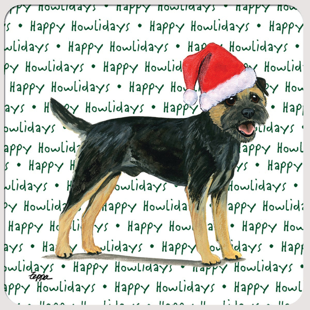Border Terrier Christmas Coasters