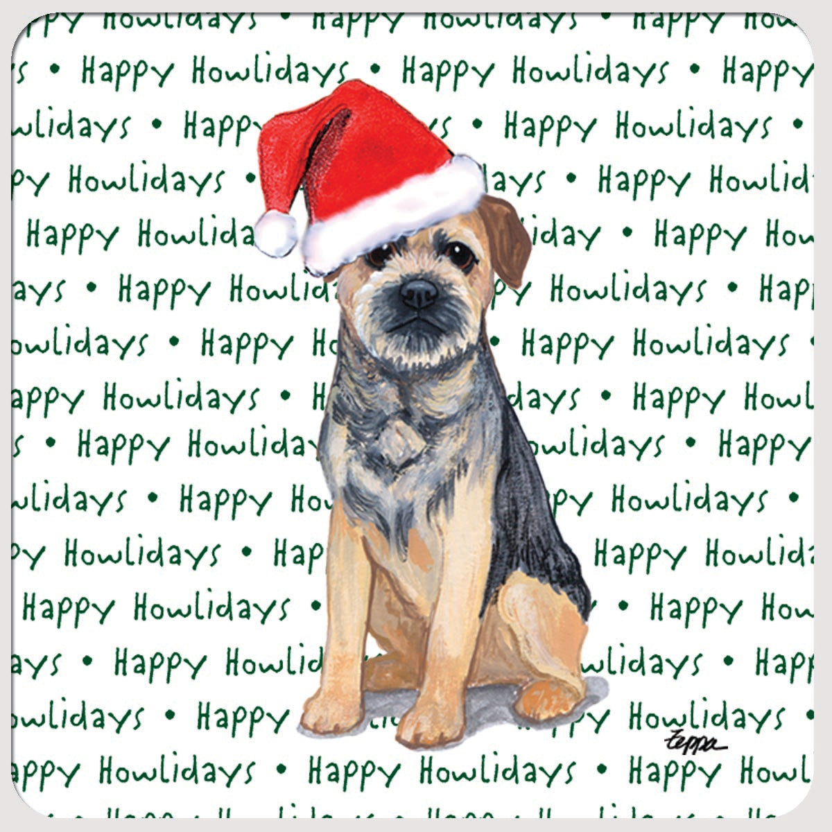 Border Terrier Christmas Coasters