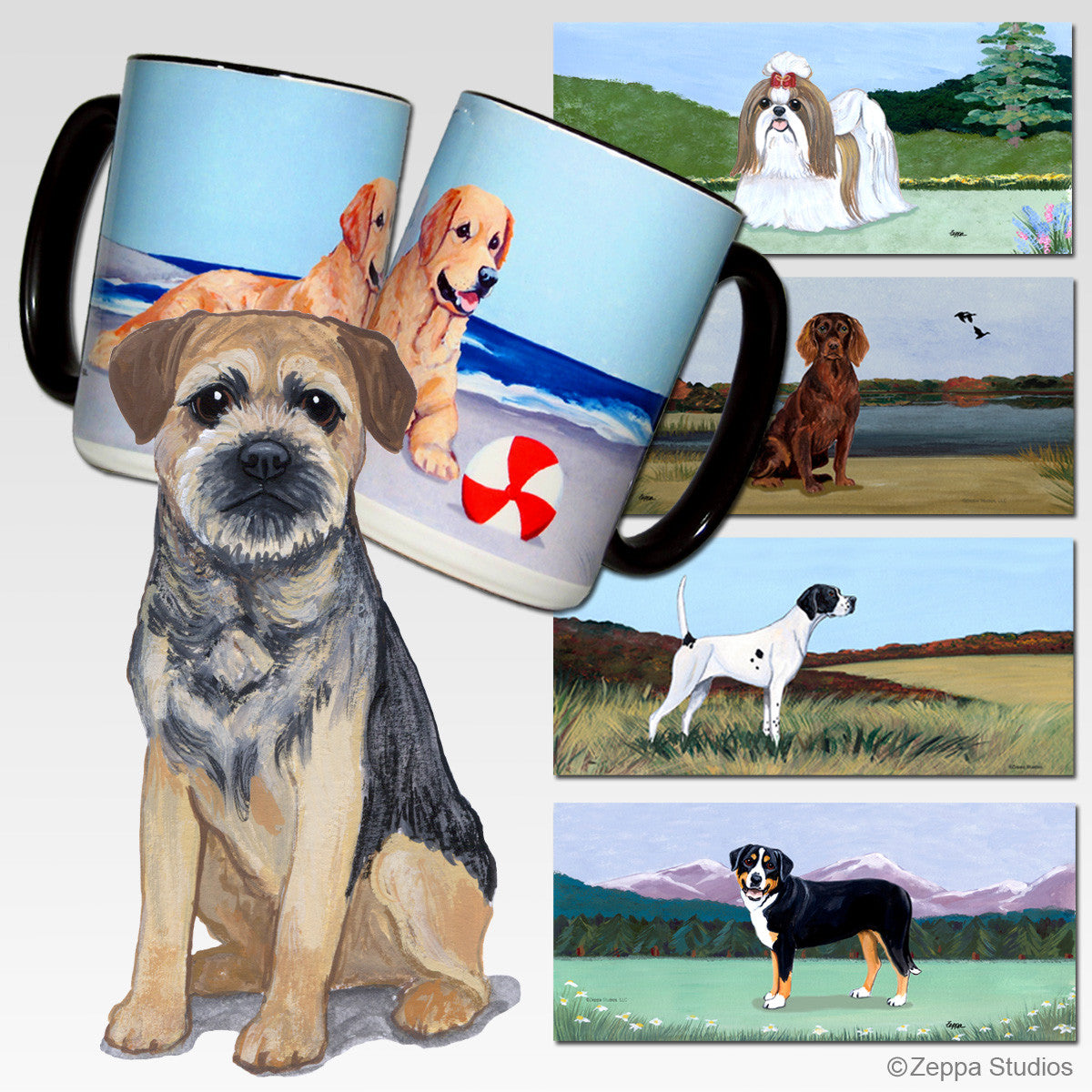 Border Terrier Scenic Mug