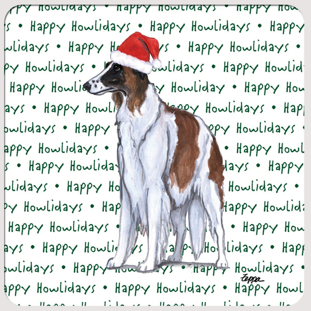 Borzoi Christmas Coasters