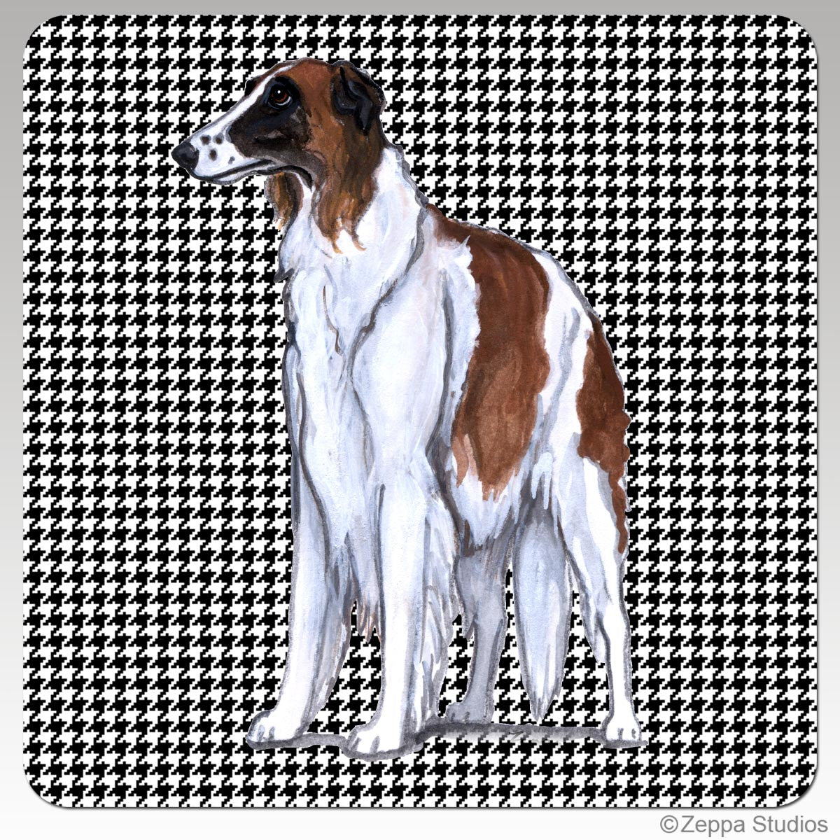 Borzoi Houndzstooth Coasters