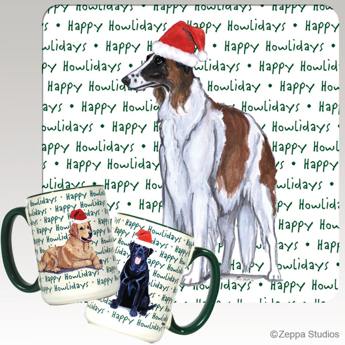 Borzoi Christmas Mugs