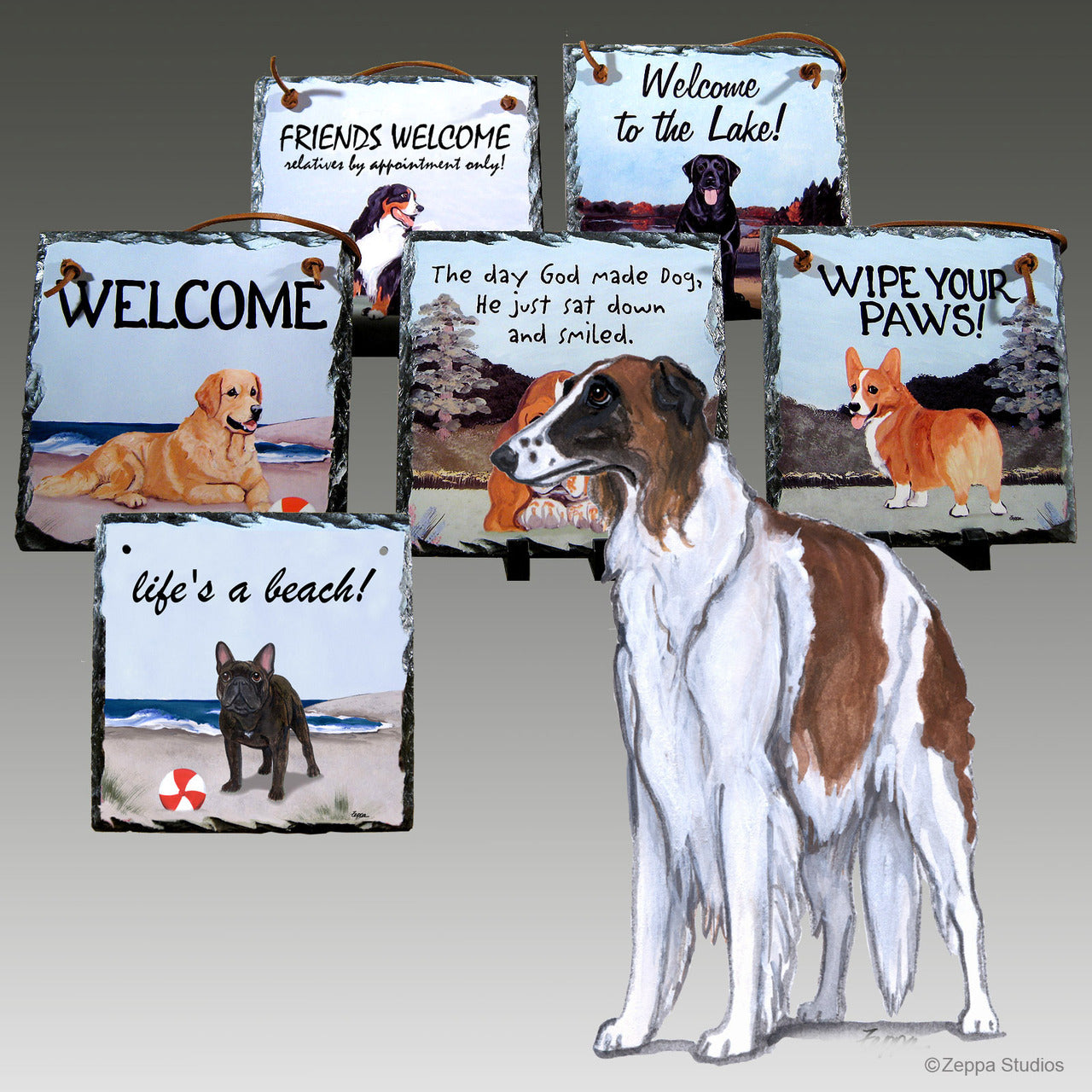 Borzoi Slate Signs