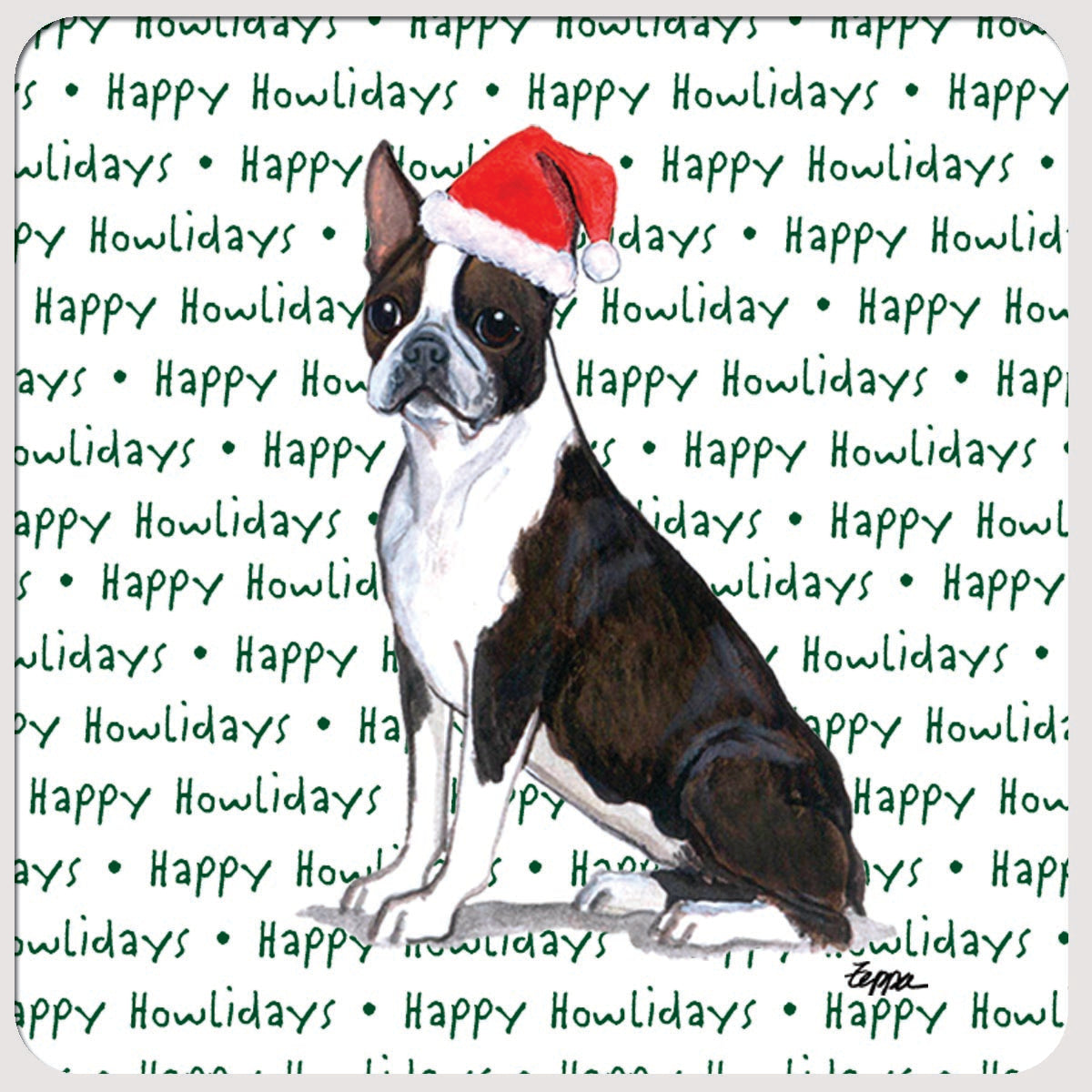 Boston Terrier Christmas Coasters