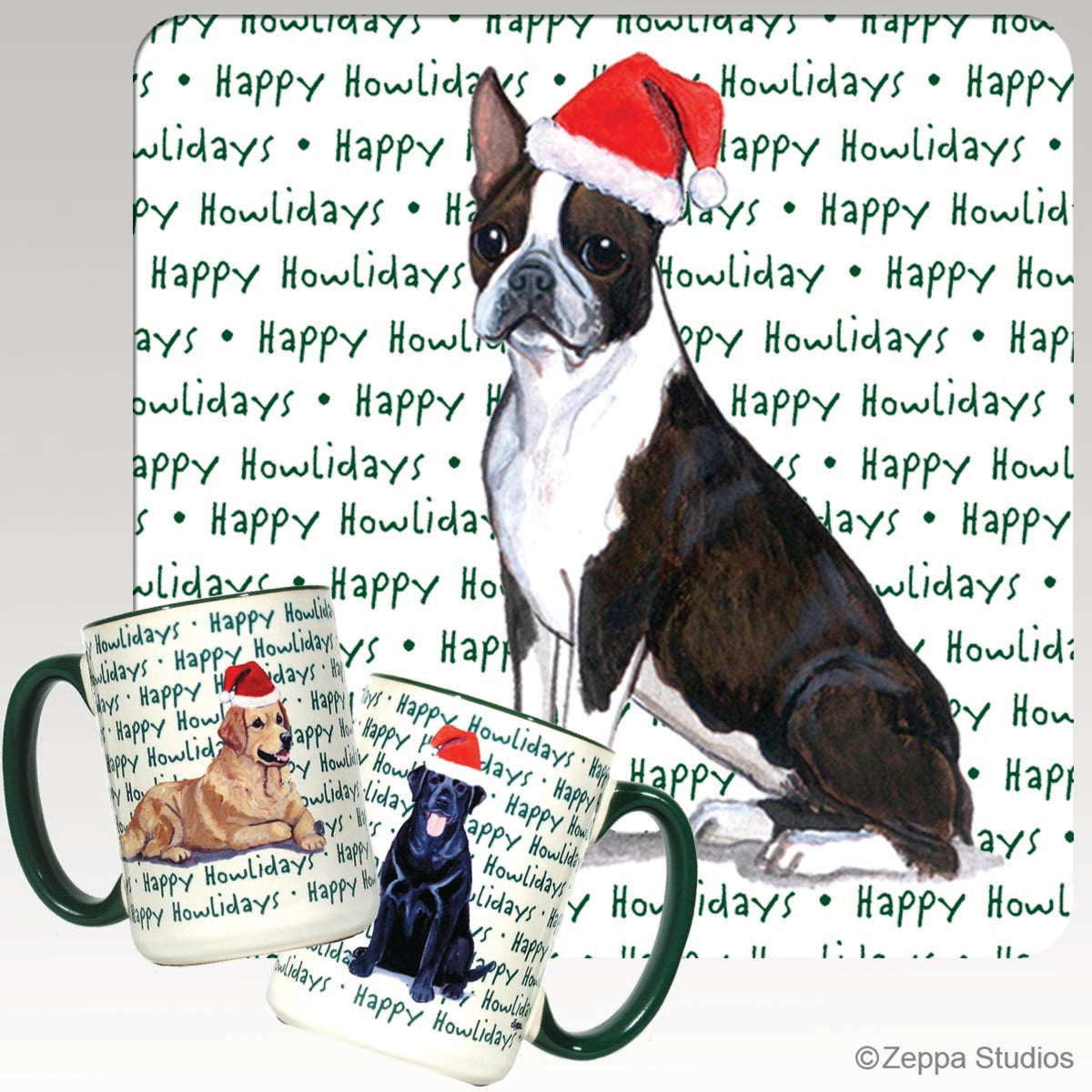 Boston Terrier Christmas Mugs