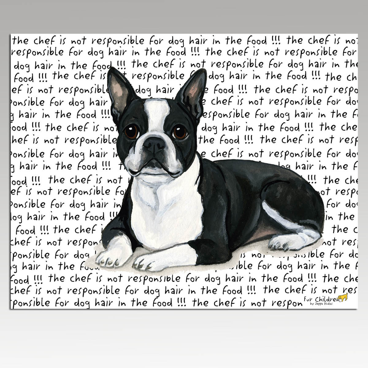 Boston Terrier Lying Down Cutting Board