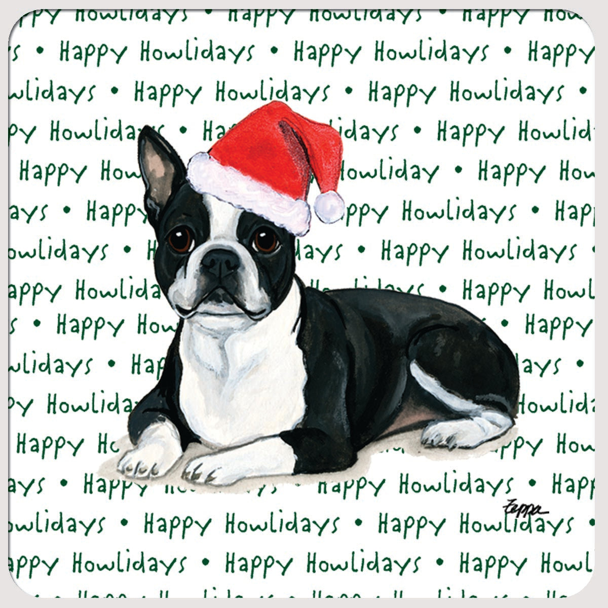 Boston Terrier Christmas Coasters