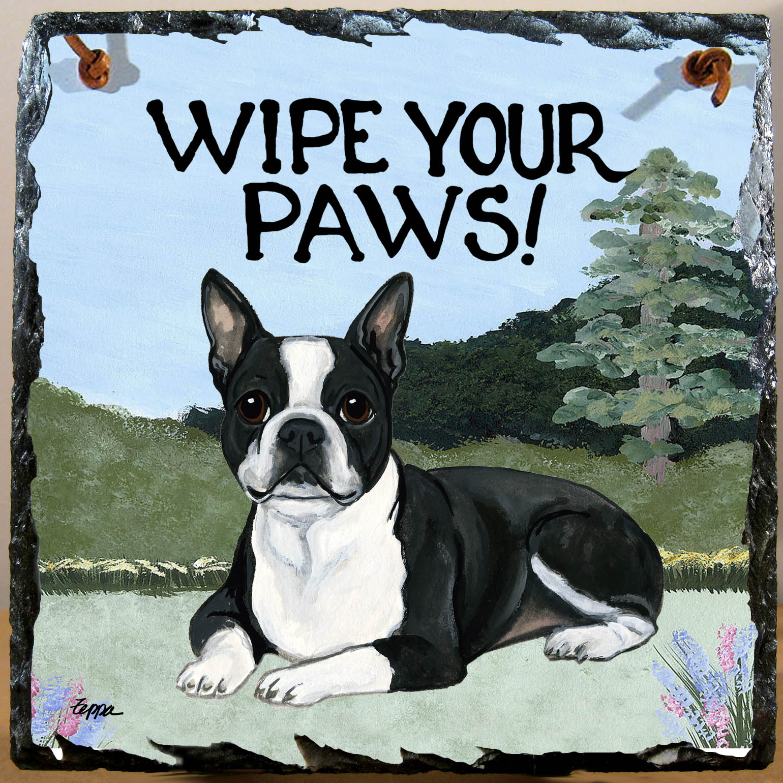 Boston Terrier Slate Signs