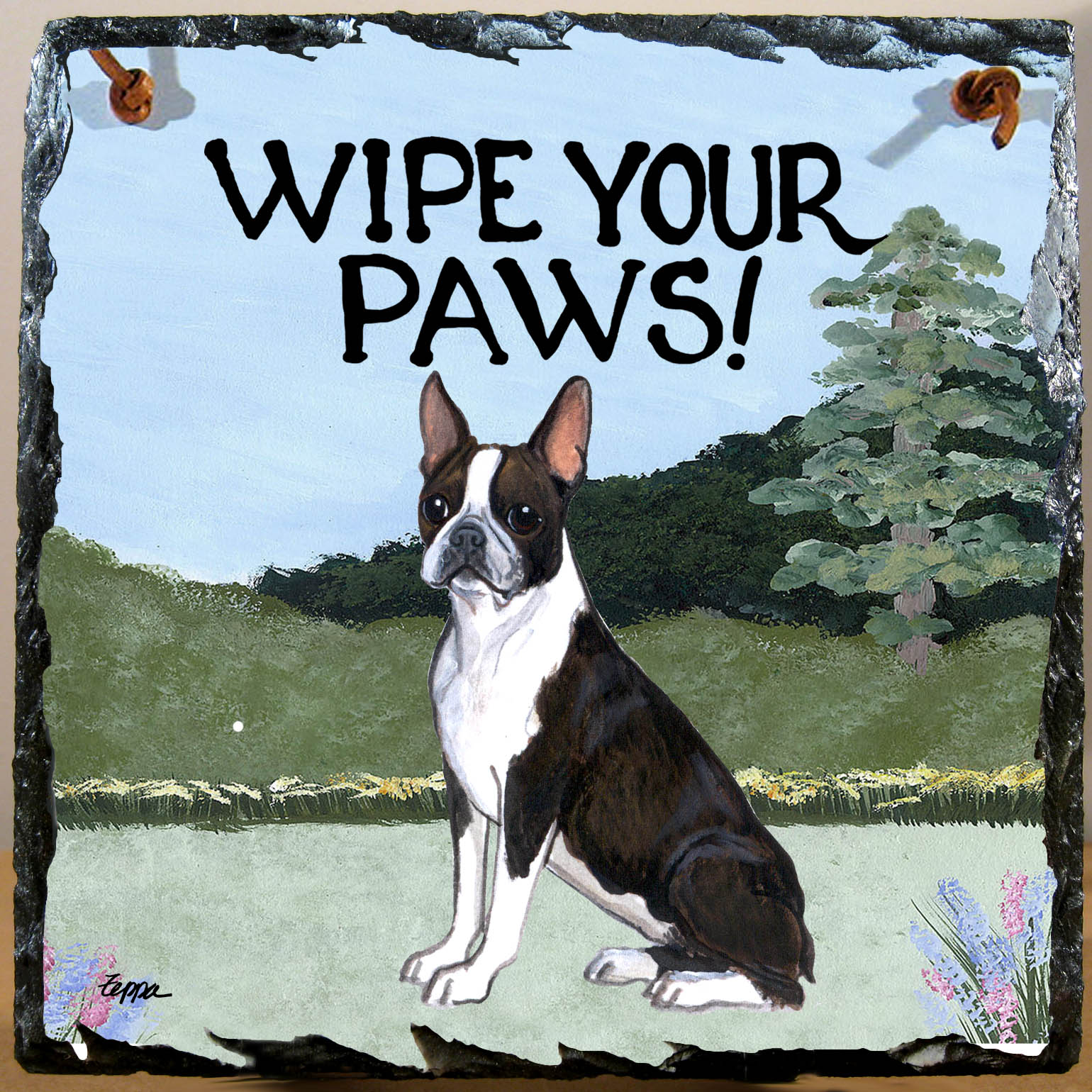 Boston Terrier Slate Signs