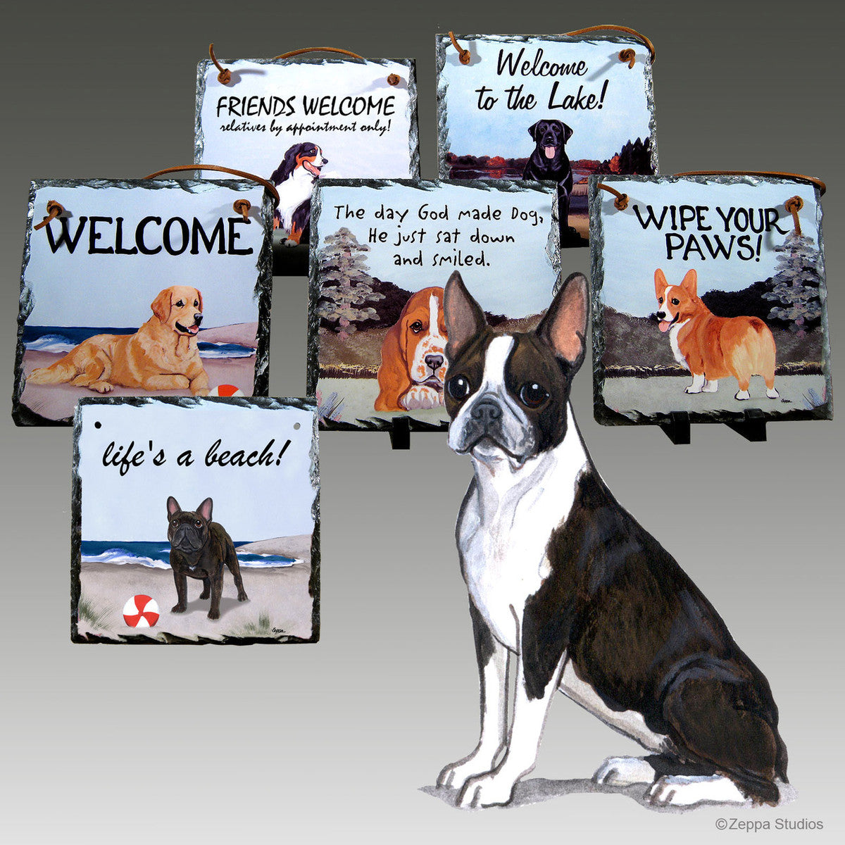 Boston TerrierSlate Signs