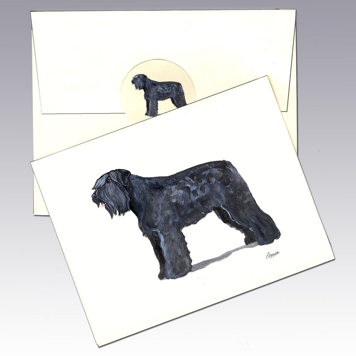 Bouvier des Flandres Natural Ears Note Cards