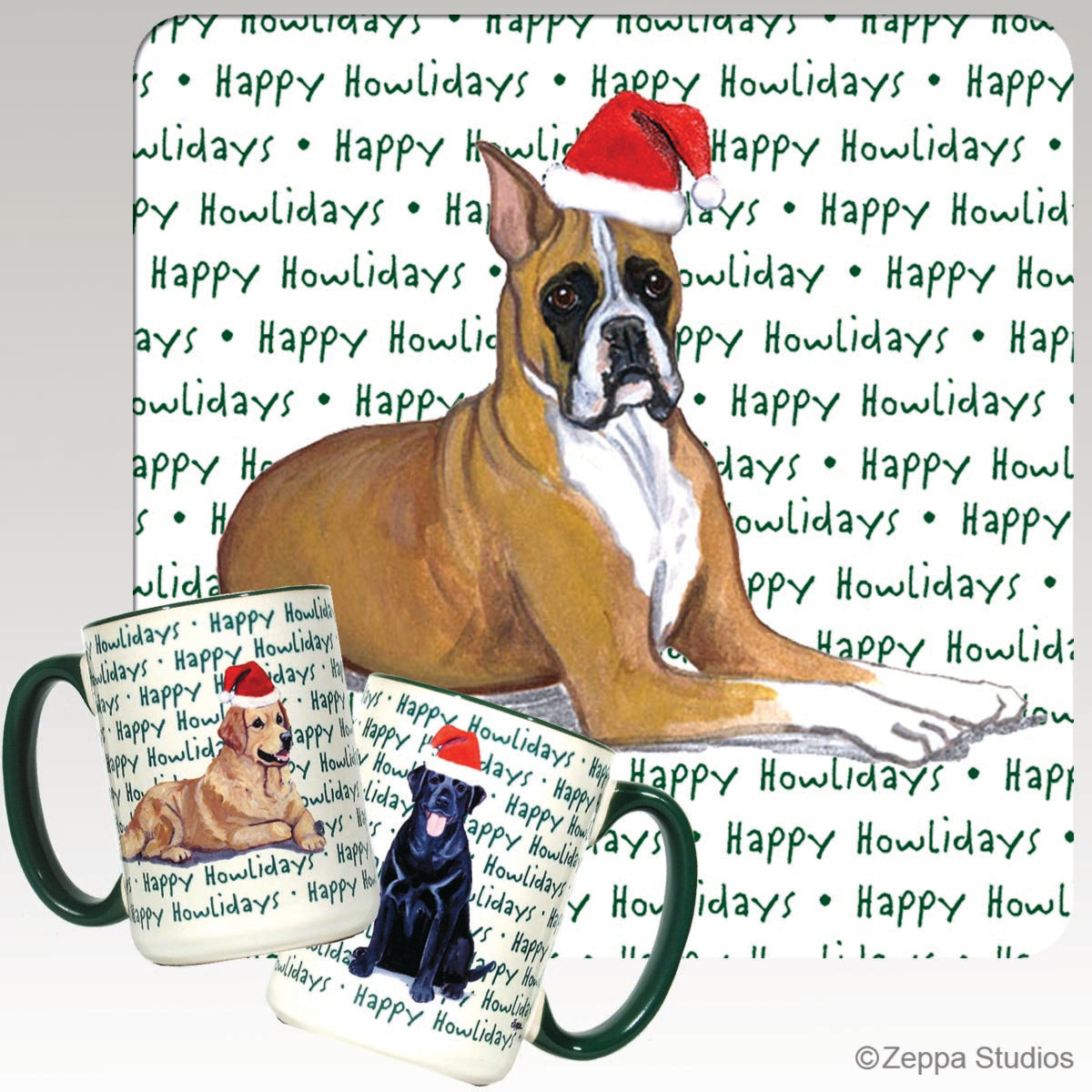 Boxer Christmas Mugs