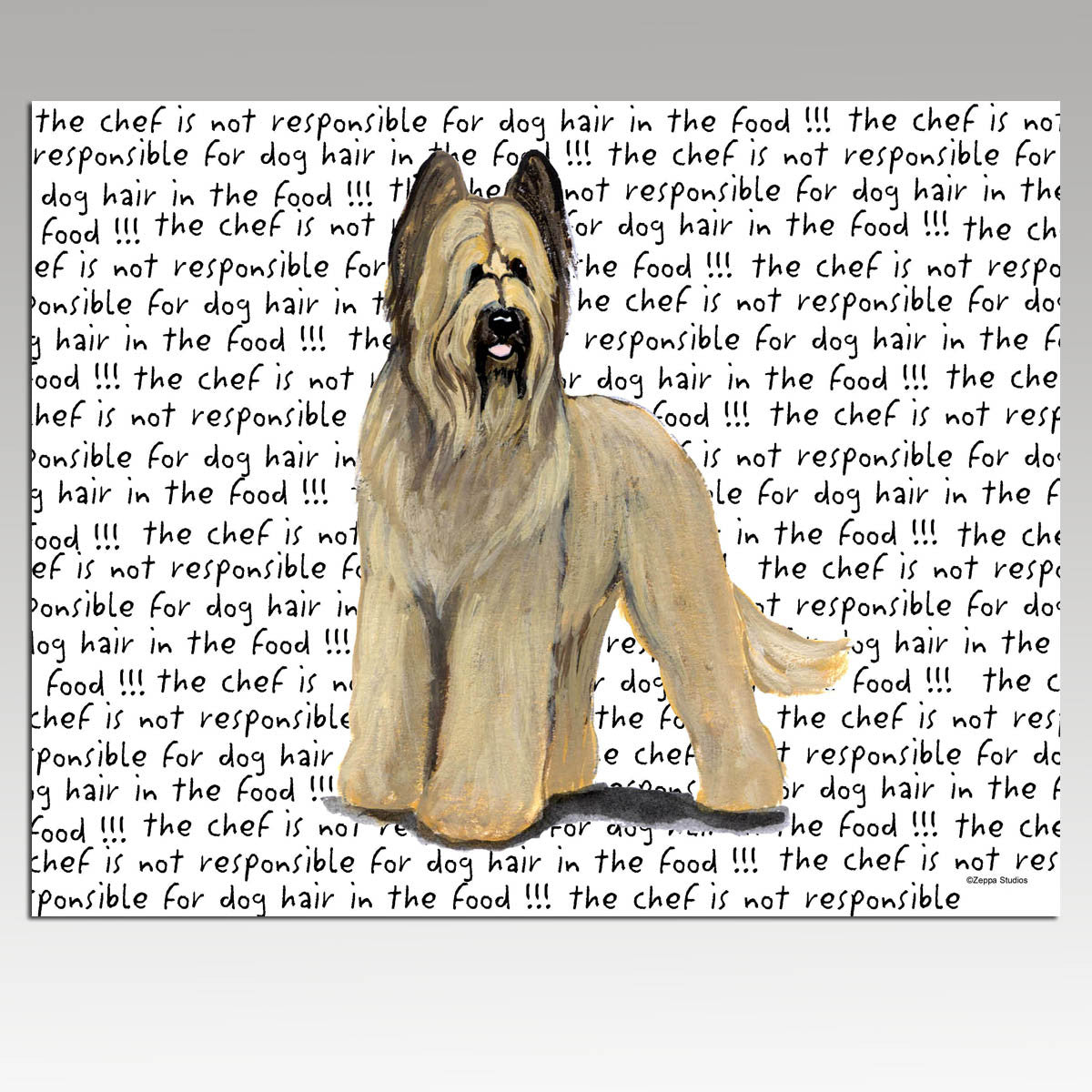 Briard Message Cutting Board - Rectangular