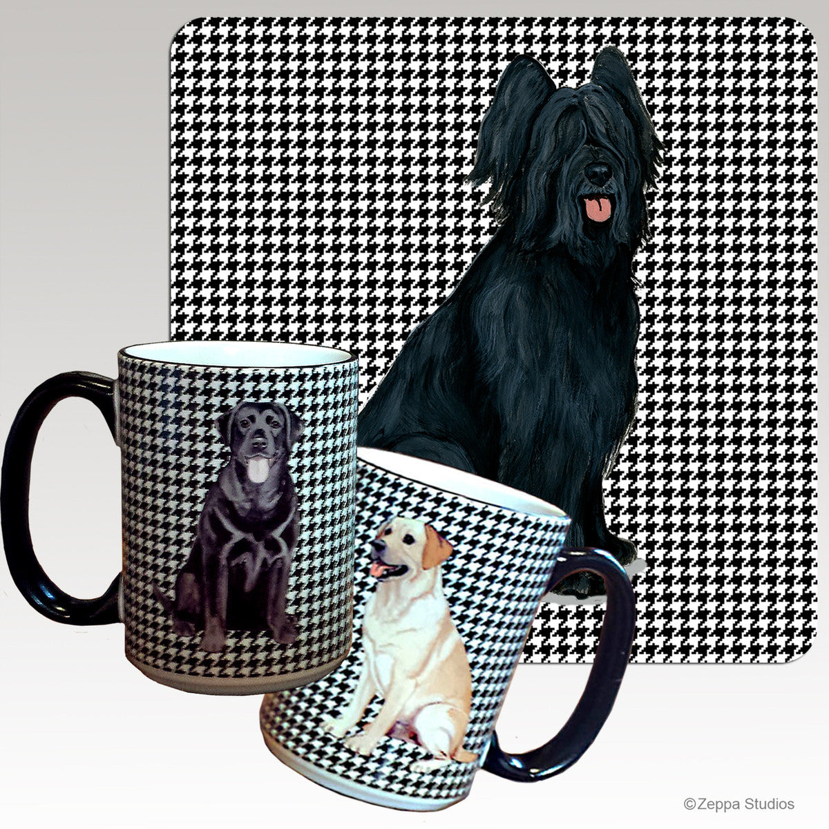 Black Briard Houndzstooth Mug