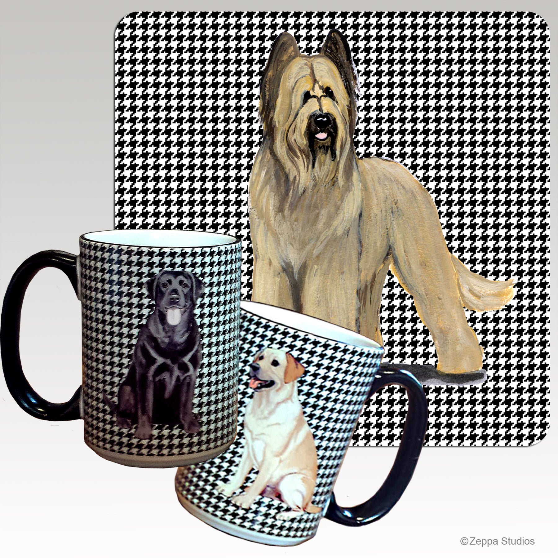 Briard Houndzstooth Mug