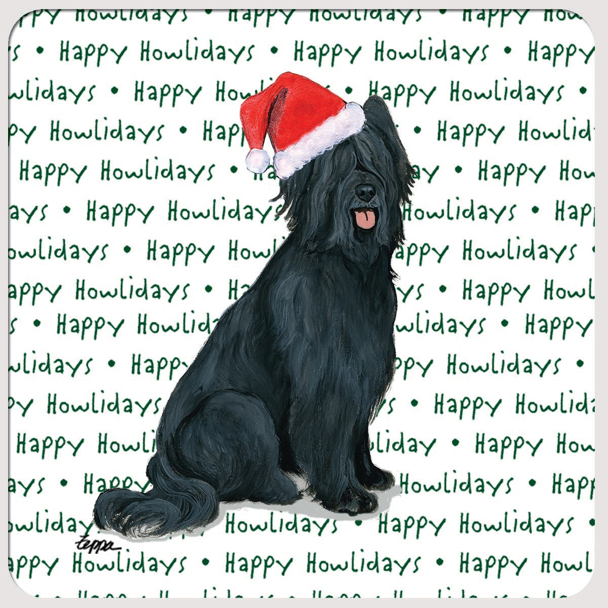 Briard Christmas Coasters