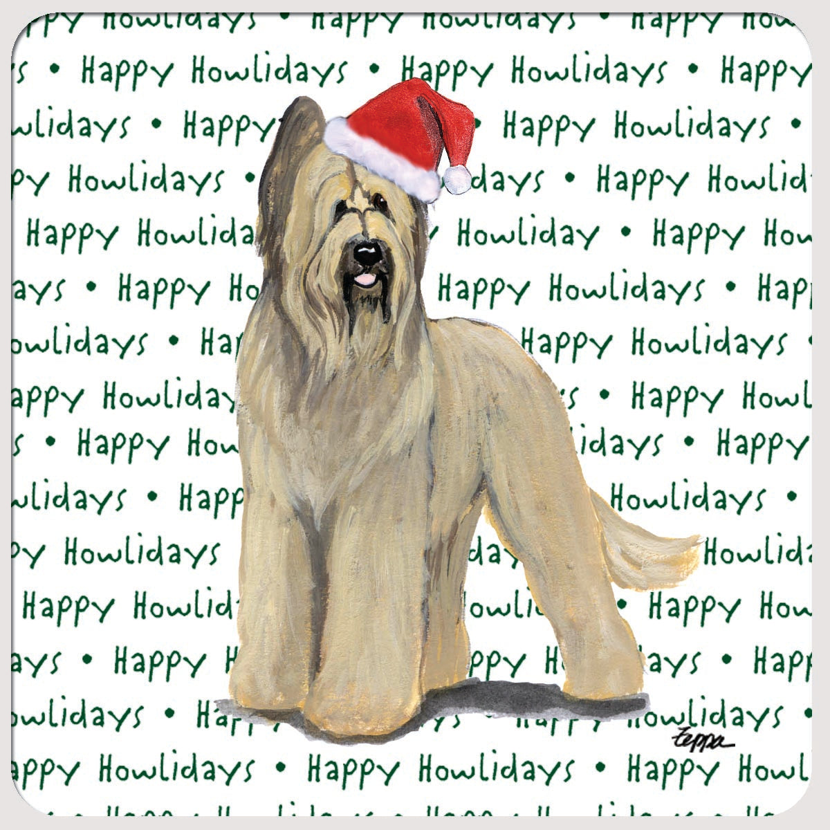 Briard Christmas Coasters