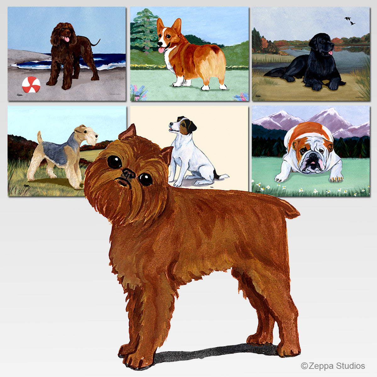 Brussels Griffon Scenic Cutting Board - Rectangular