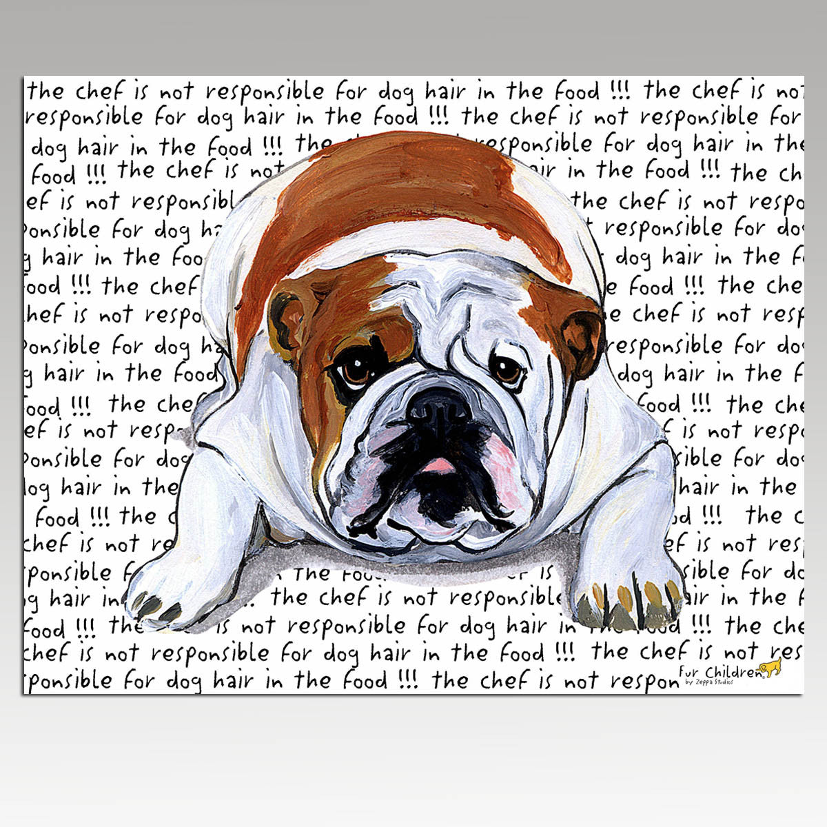 Bulldog Message Cutting Board - Rectangular