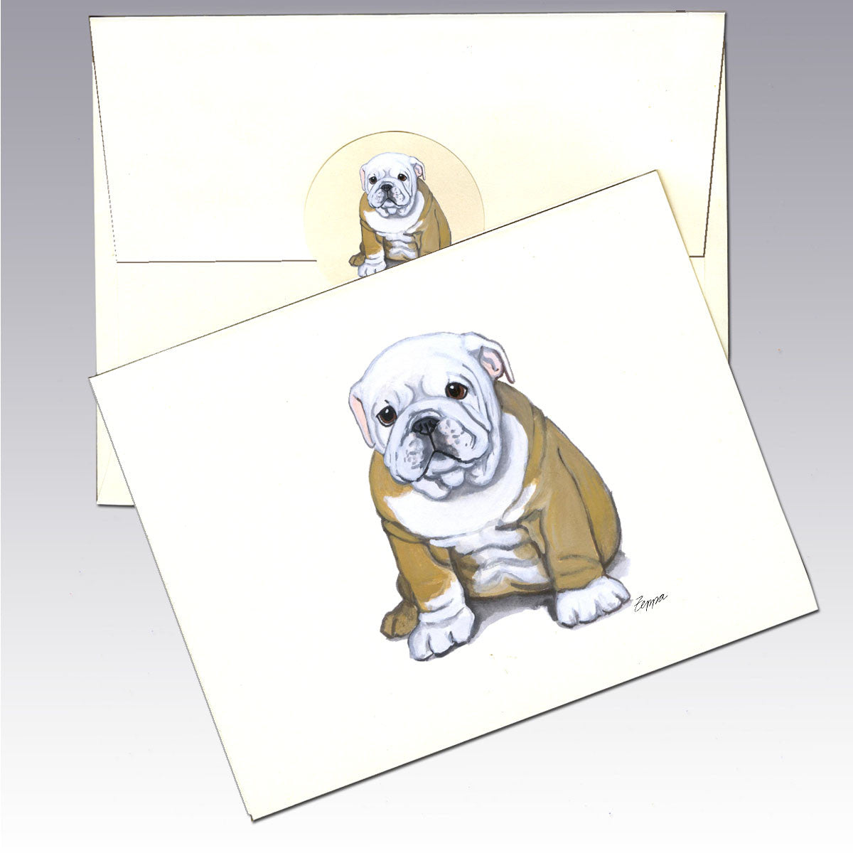 Bulldog Puppy Note Cards