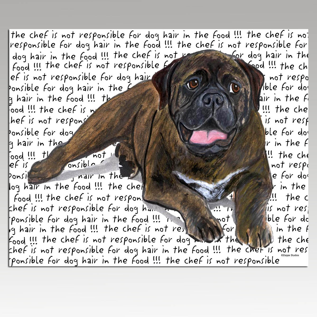 Bull Mastiff Message Cutting Board - Rectangular