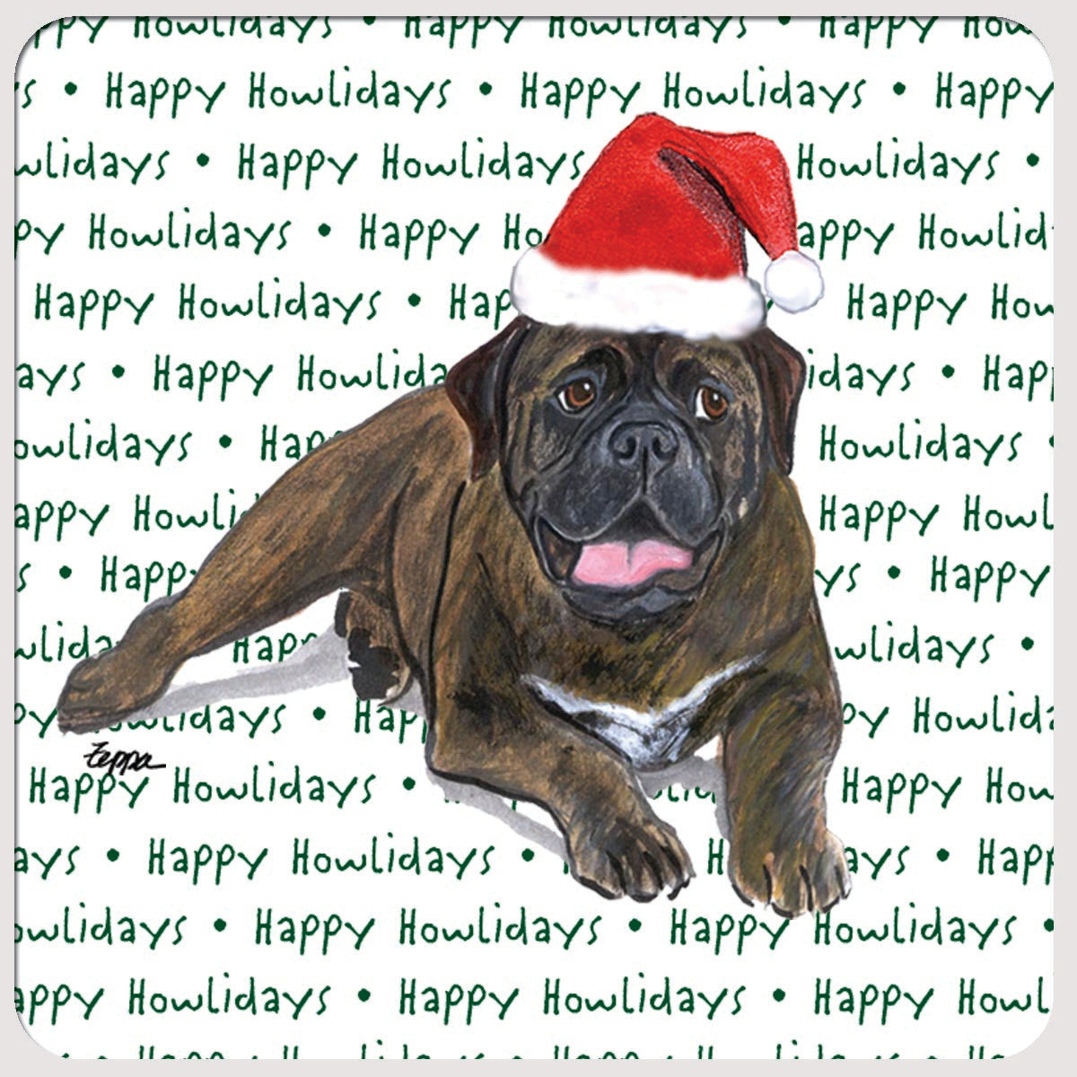 Bullmastiff Christmas Coasters