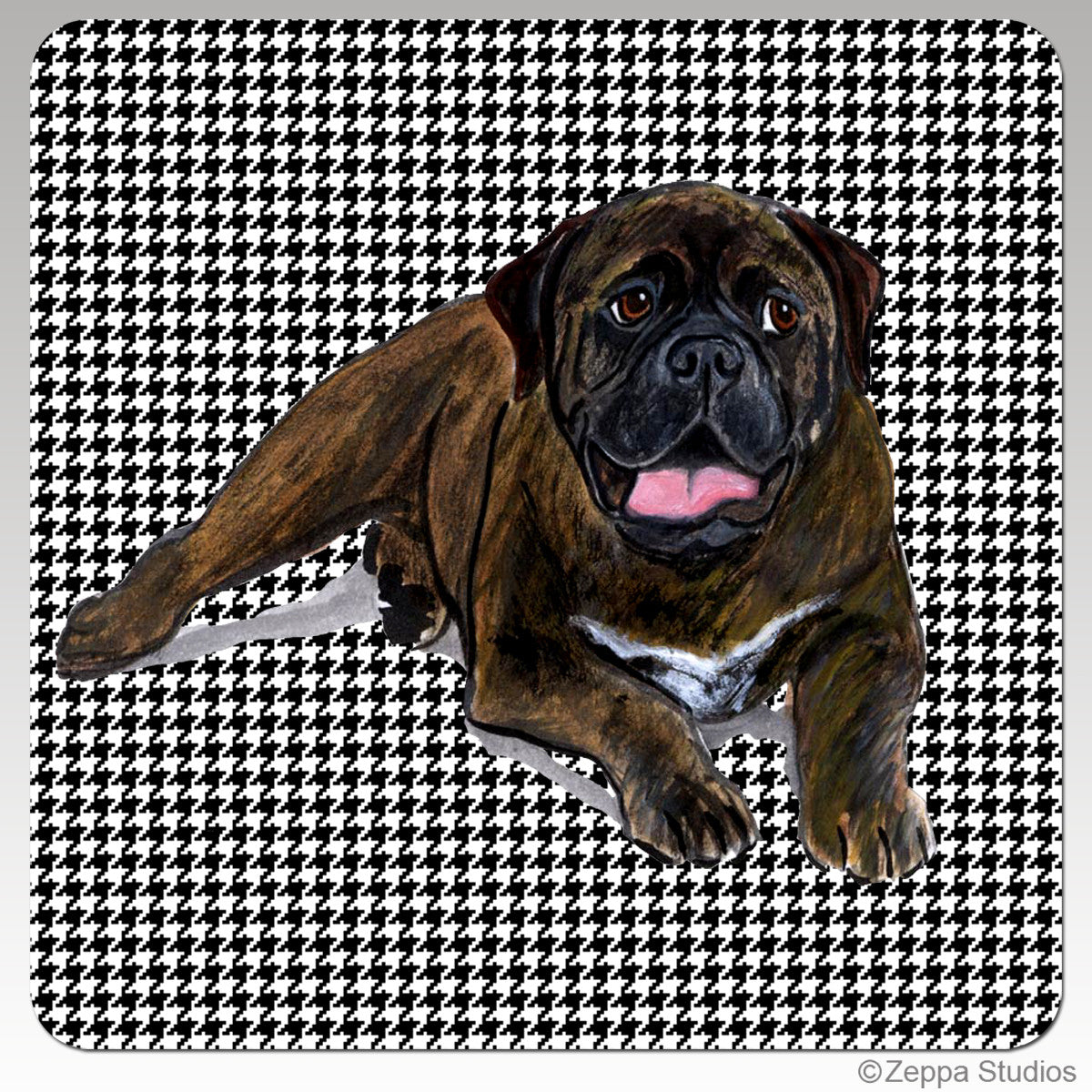 Bull Mastiff Houndzstooth Coasters