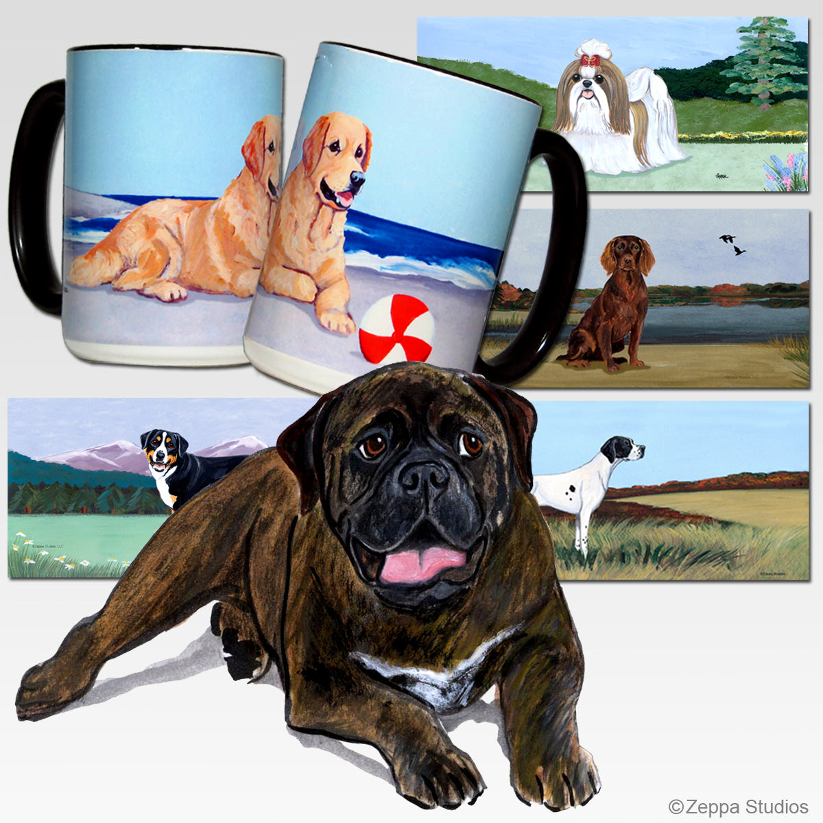 Bull Mastiff Scenic Mug