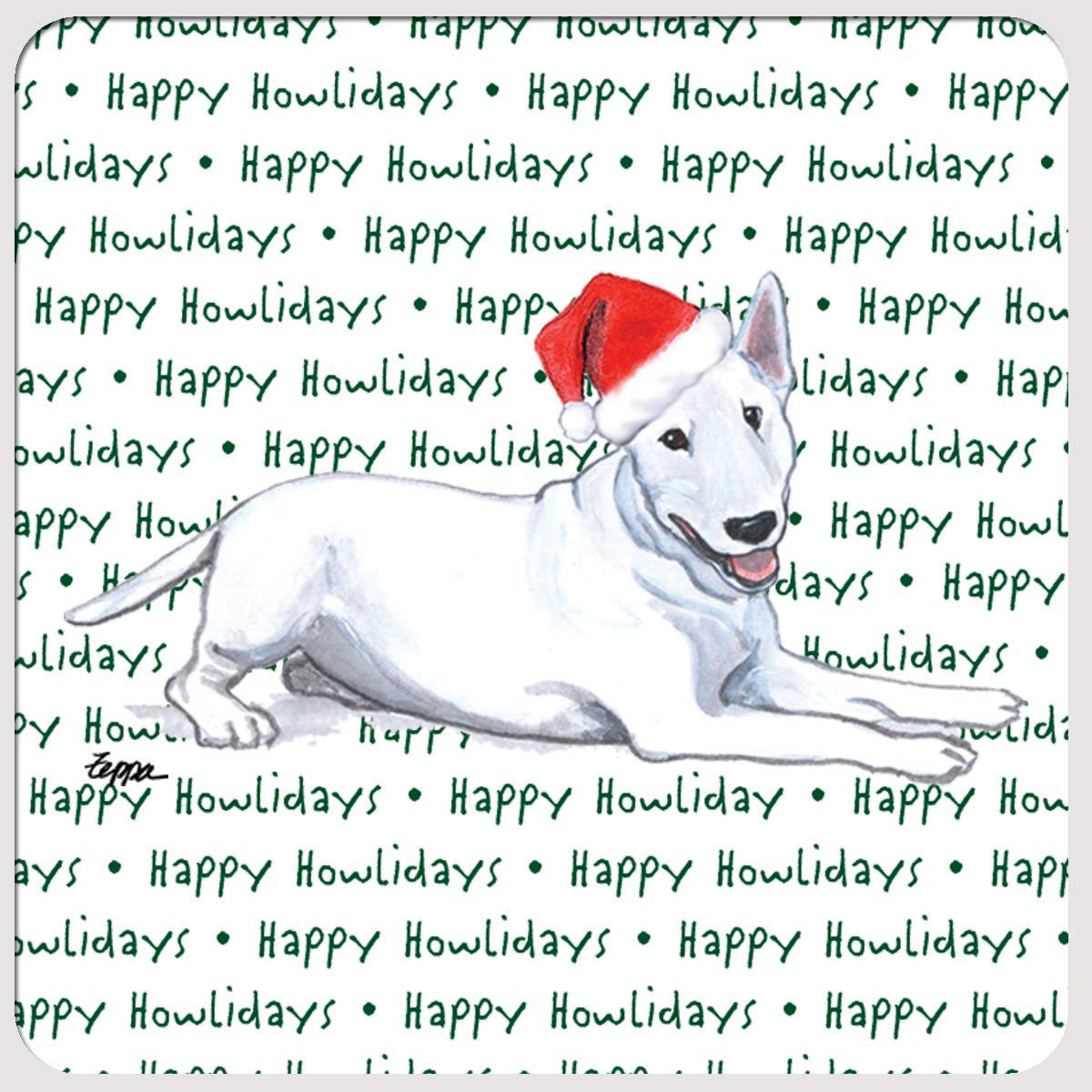 Bull Terrier Christmas Coasters