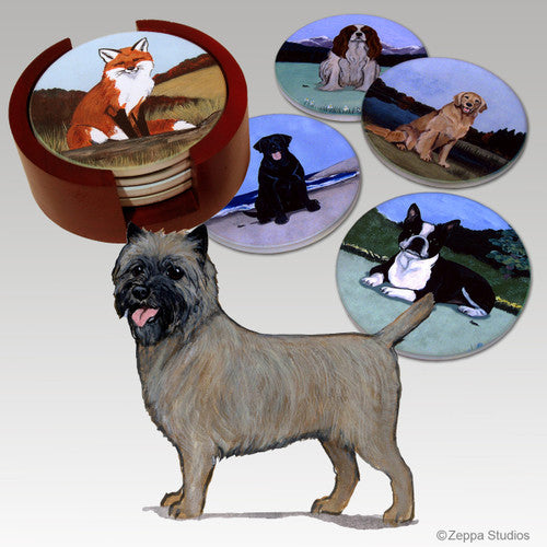Cairn Terrier Bisque Coaster Set