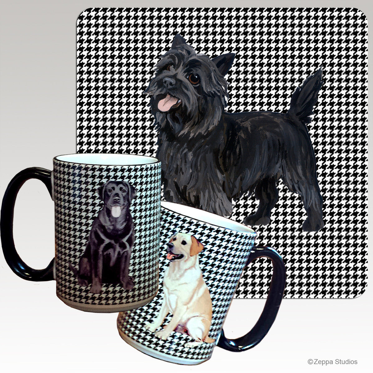 Black Cairn Terrier Houndzstooth Mug