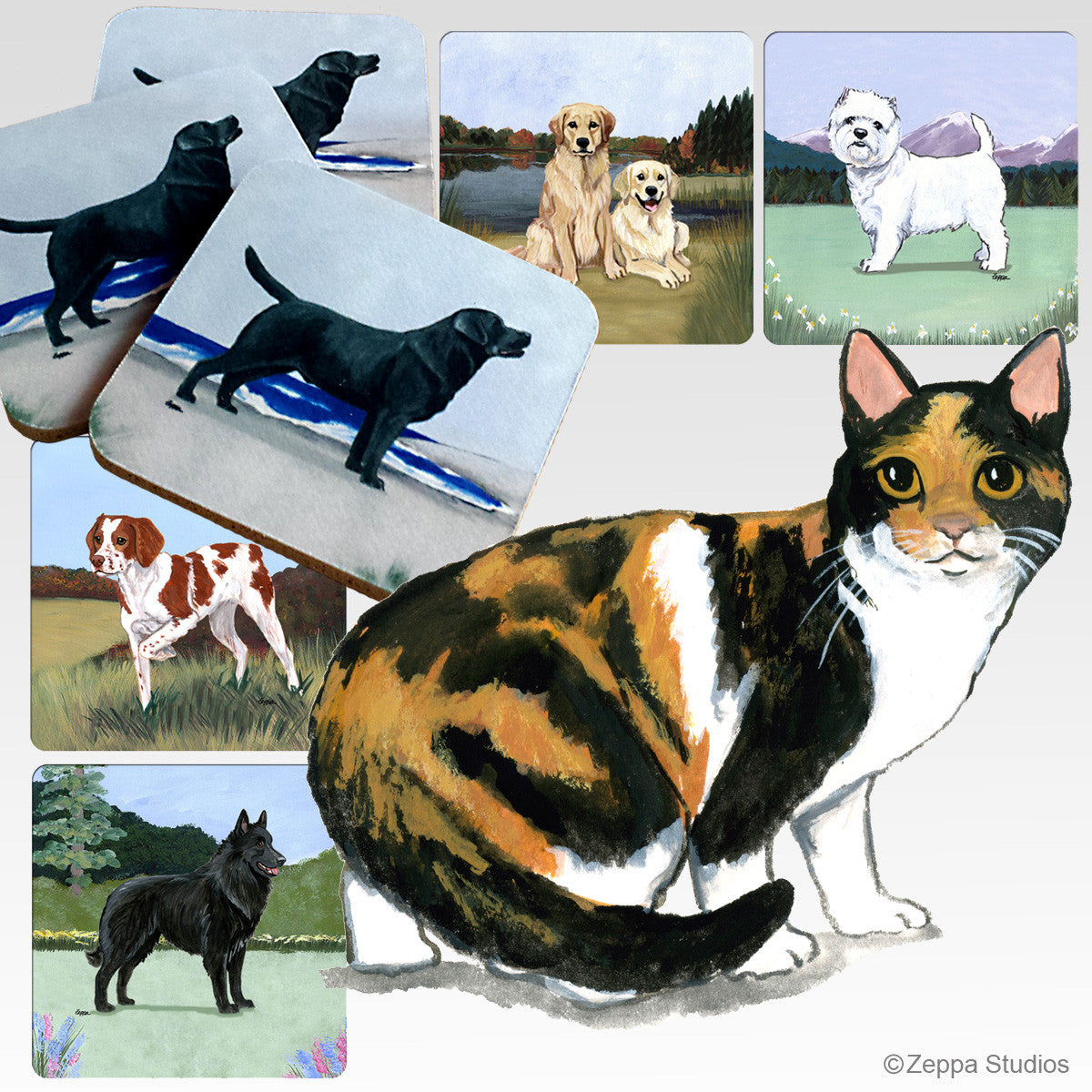 Calico Cat Scenic Coasters