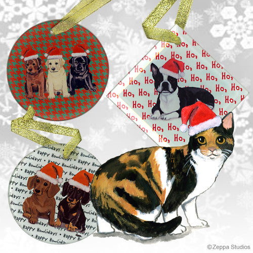 Calico Cat Christmas Ornaments