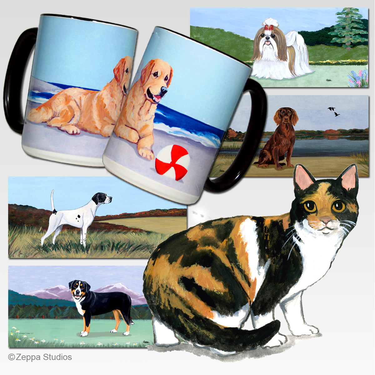 Calico Cat Scenic Mug