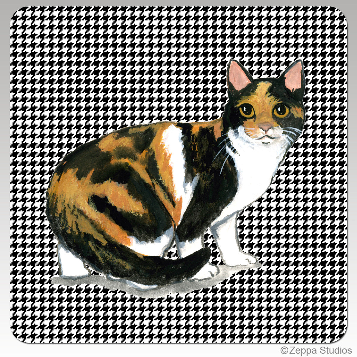 Calico Cat Houndzstooth Coasters