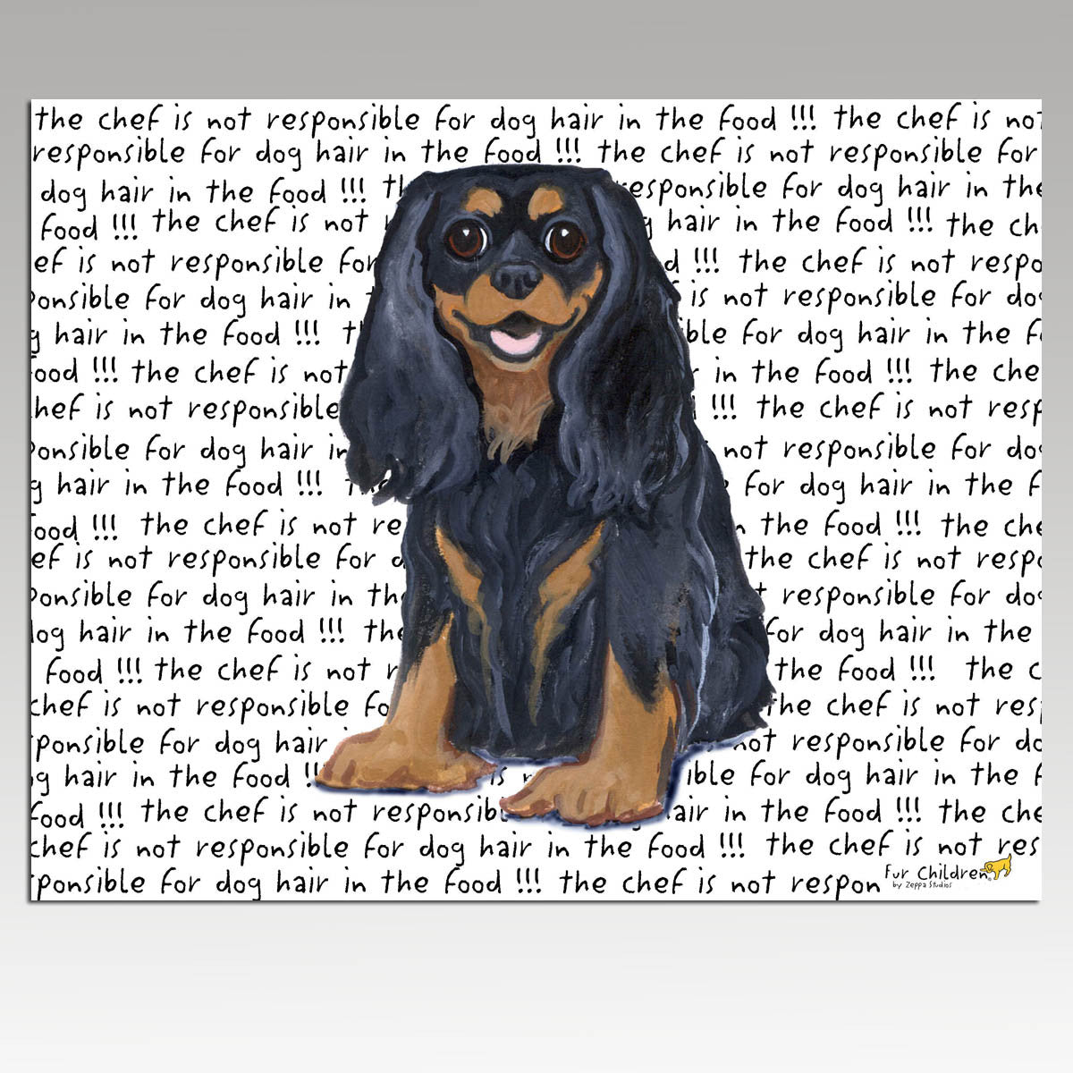 Cavalier King Charles Black and Tan Message Cutting Board - Rectangular
