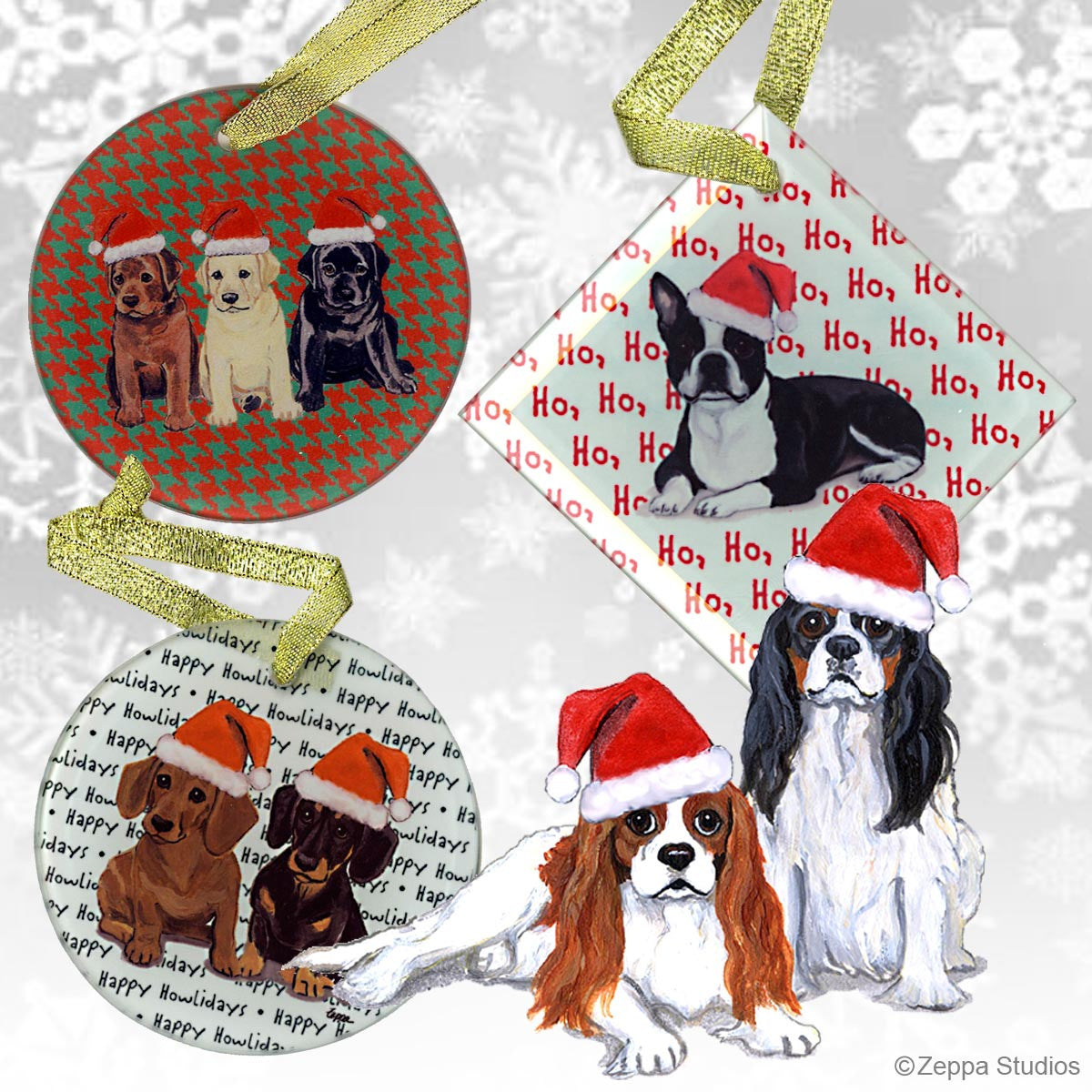 Cavalier King Charles Pair Christmas Ornaments