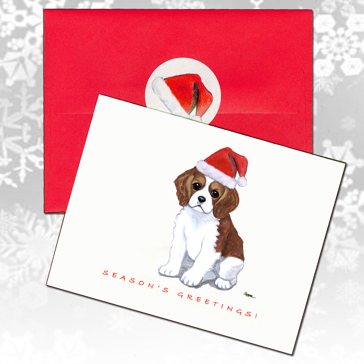 Cavalier King Charles Puppy Christmans Cards