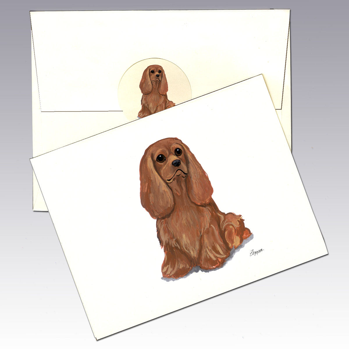 Cavalier King Charles, Ruby Note Cards