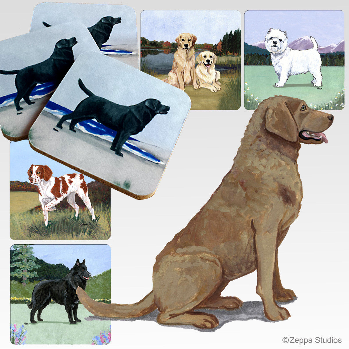 Chesapeake Bay Retriever Scenic Coasters