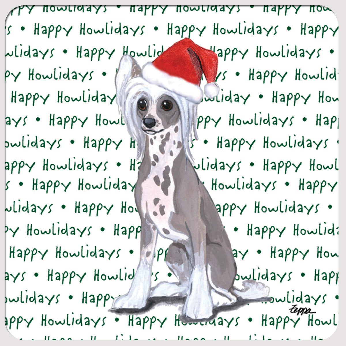 Chinese Crested Christmas Coasters
