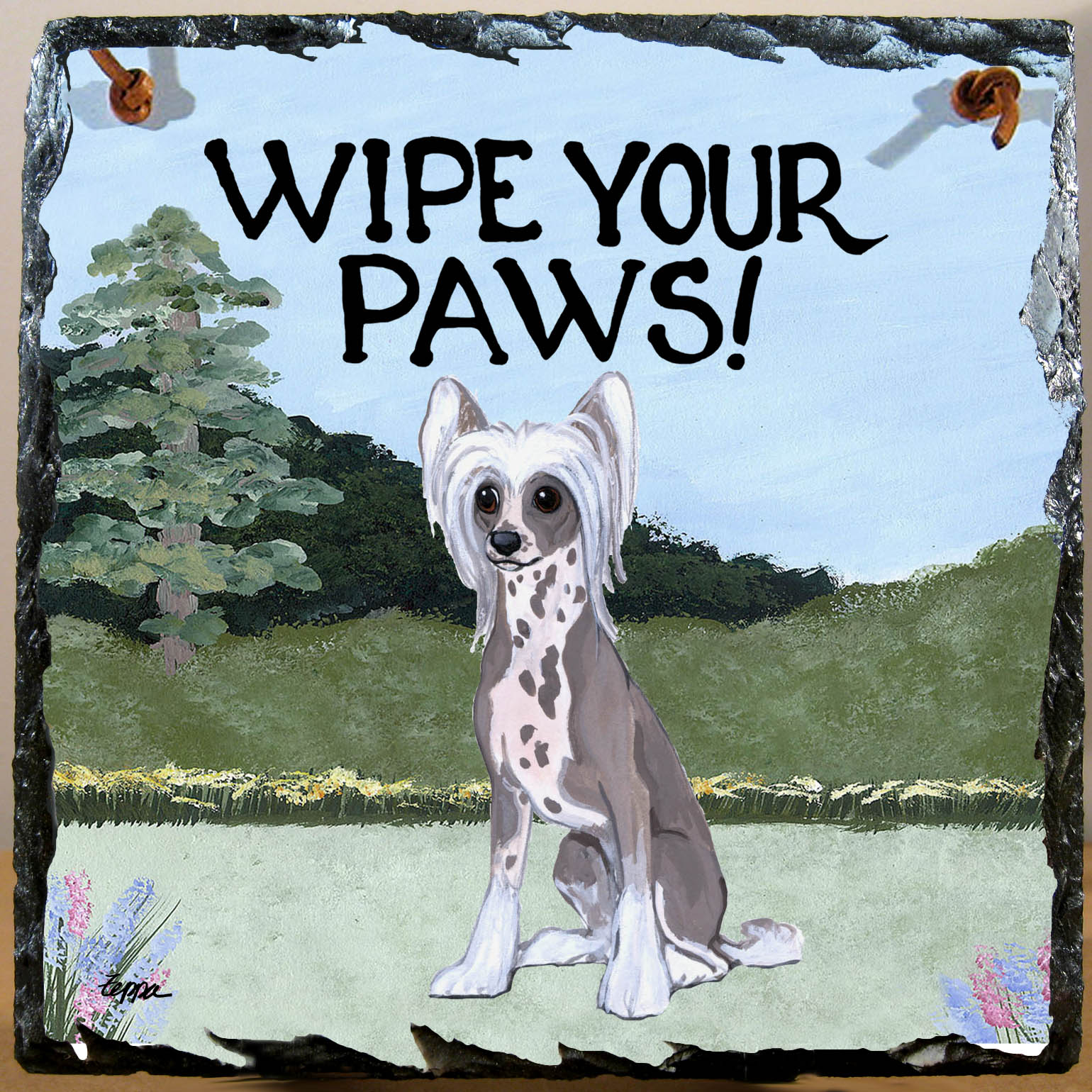 Chinese Crested Slate Signs
