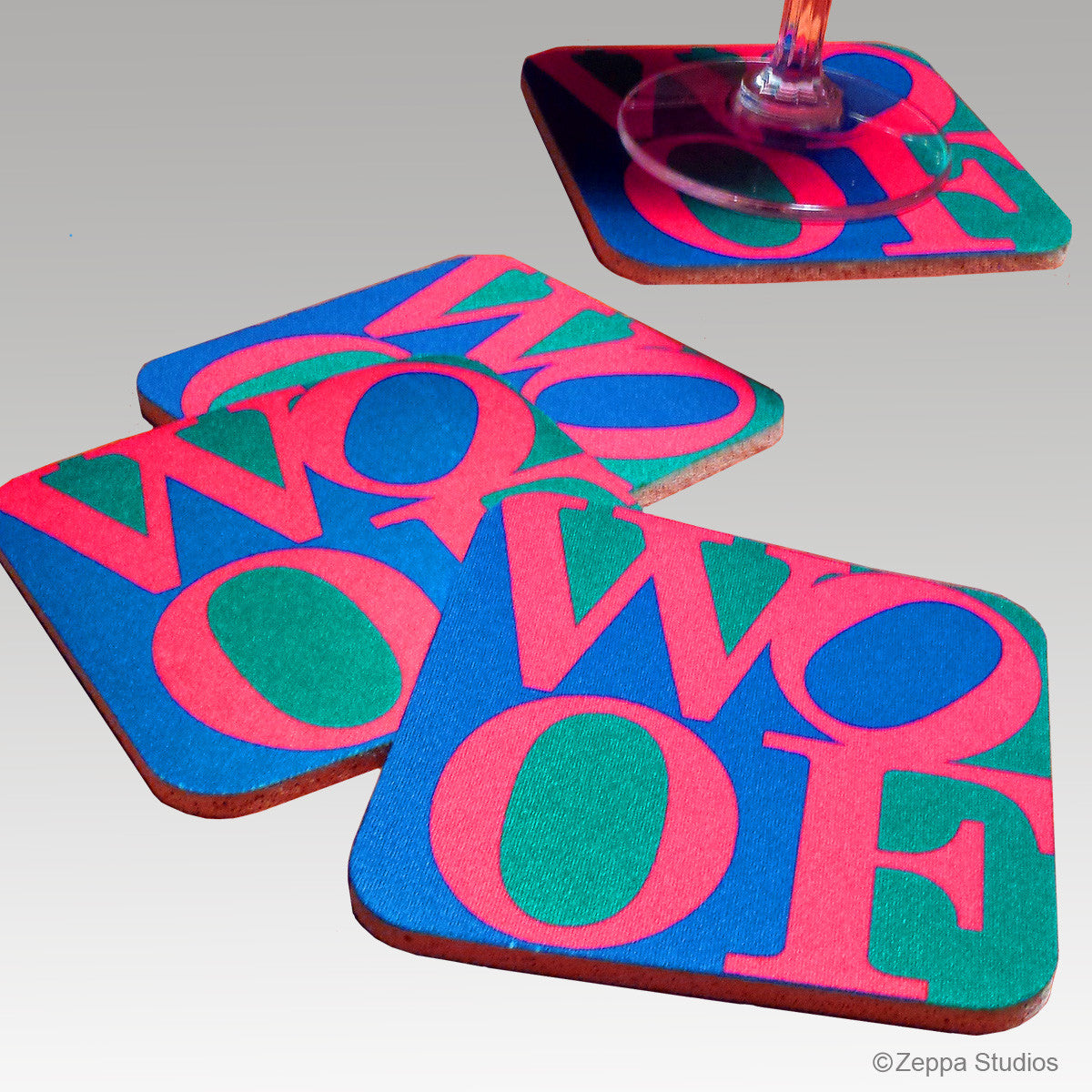 Woof = Love Beverage Coasters
