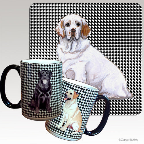 Clumber Spaniel Houndzstooth Mug