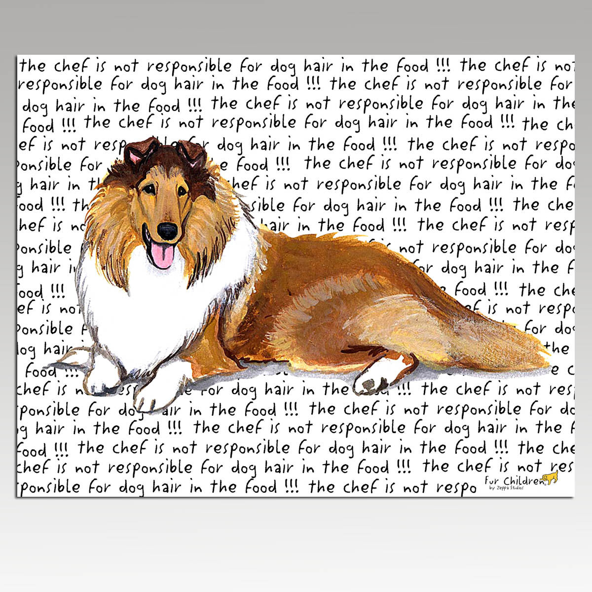 Collie Message Cutting Board - Rectangular