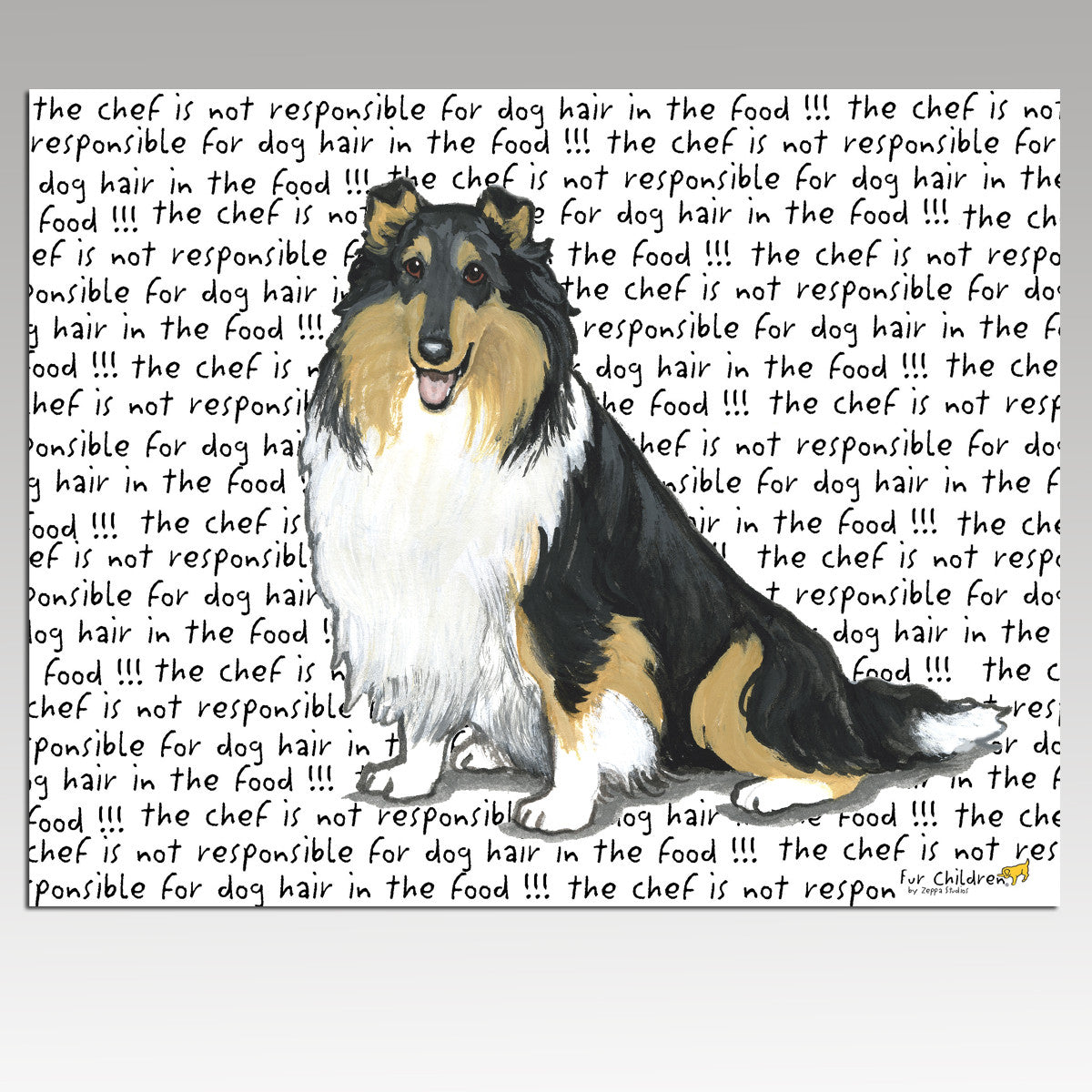 Tri Color Collie Cutting Board