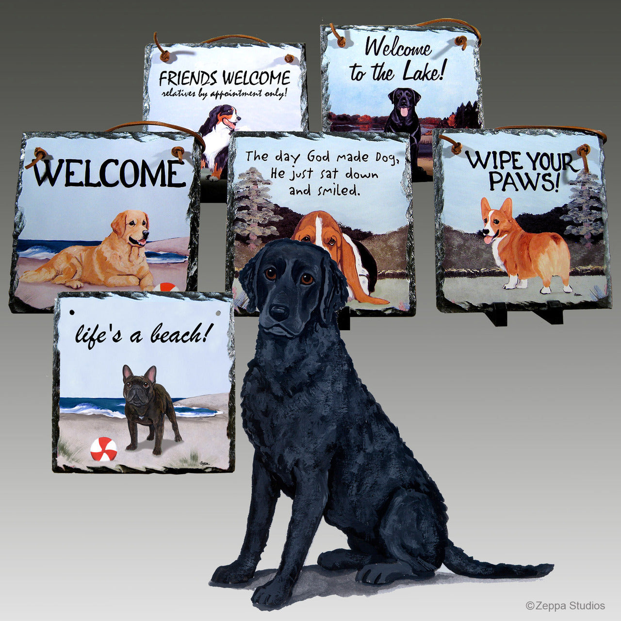 Curly Coated Retriever Slates