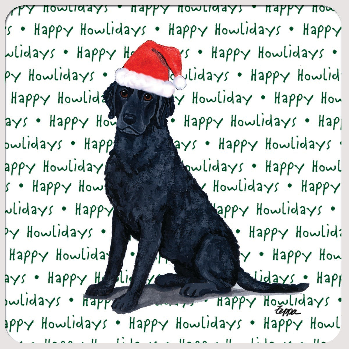 Curly Coated Retriever Christmas Coasters