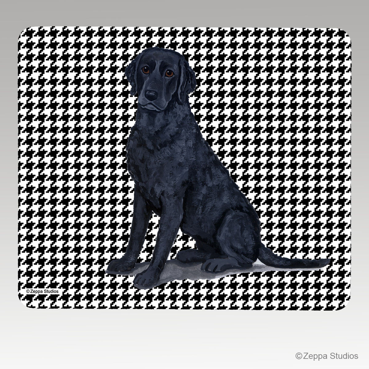 Curly Coated Retriever Houndstooth Mouse Pad