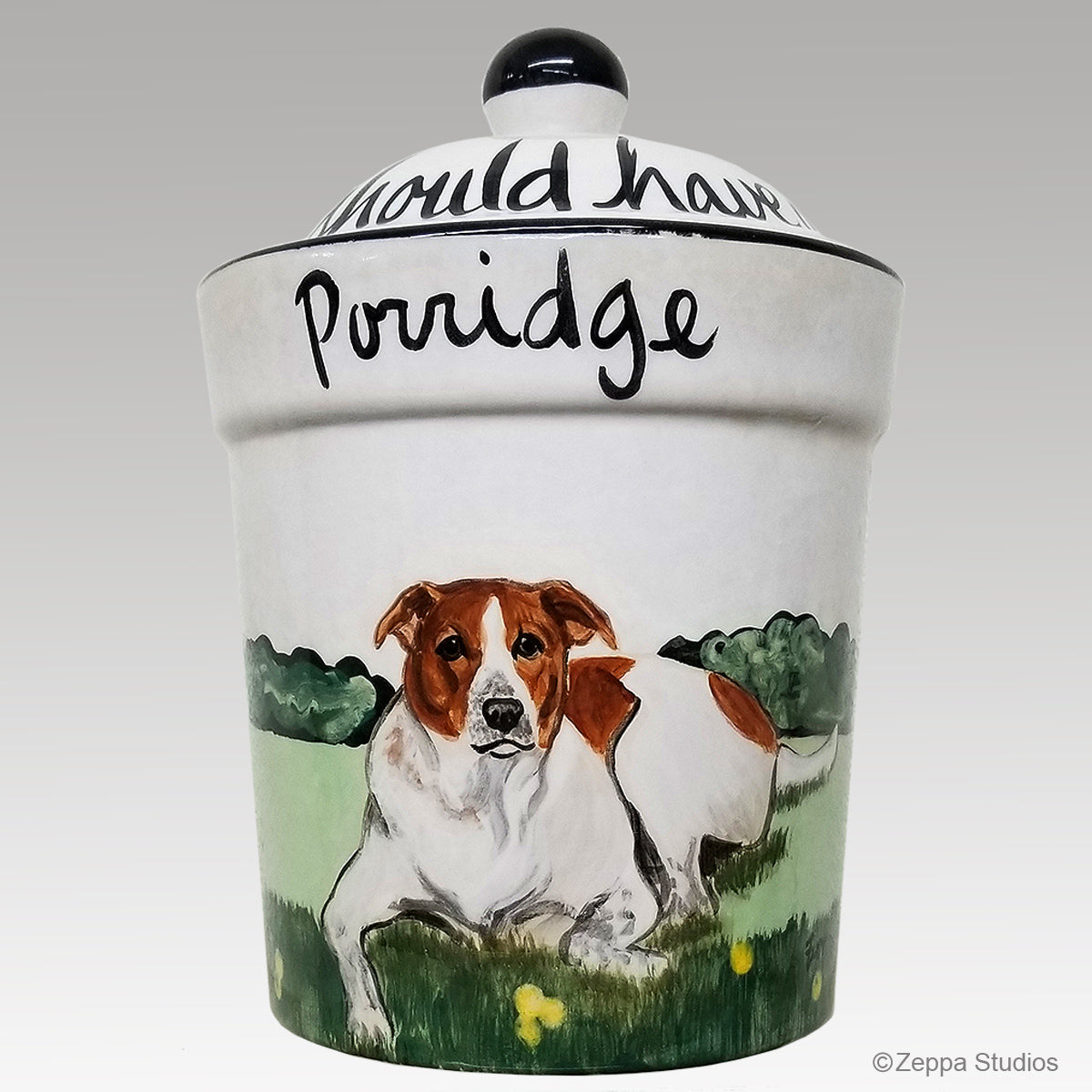 Hand Painted Custom Treat Jar by Zeppa Studios, Porridge